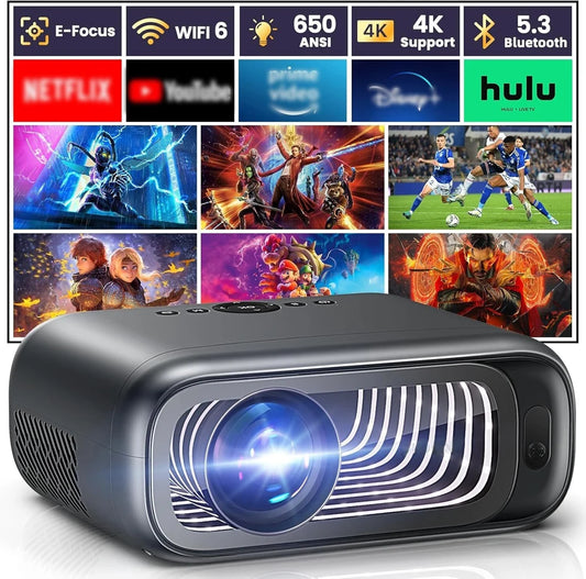 WZATCO New P4 Smart Android WiFi Full HD 1080P Projector 4K Portable Projectors 3D Video Home Theater LCD Beamer Proyector