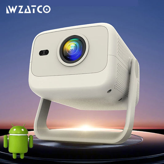 WZATCO New CR2P Auto Focus Full HD 1080P Projector LED Android 5G WiFi Smart Video game Home Theater Proyector Beamer support 4K